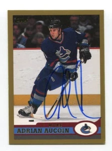 1999 Topps Adrian Aucoin signierte Karte Hockey NHL AUTO #180 Vancouver Canucks - Bild 1 von 2