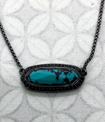 Collar Kendra Scott Annika en color azulado abigarrado magnesita tono Gunmetal negro Foto 1 de 4