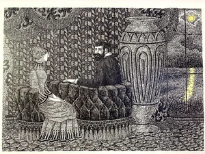 Notecard with Envelope -"Irene Iddesleigh" by Edward Gorey (American 1925-2000)  - Picture 1 of 3