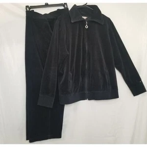 White Stag Tracksuit Black Velour Set Cozy Velvety Set Top Sz XXL Pants Sz XLP - Picture 1 of 12
