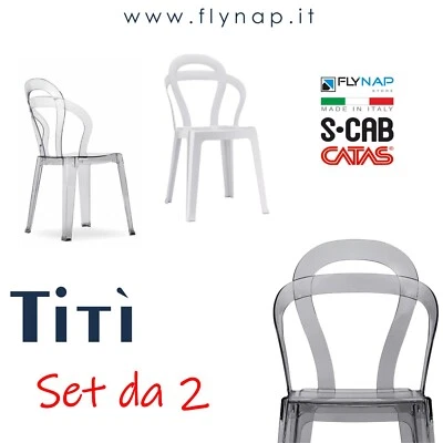 SCAB DESIGN SET 2 SEDIE SEDIA CASA BAR RISTORANTI CERIMONIE TITÌ POLICARBONATO - Immagine 1 di 4