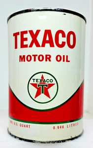 Vintage Original Texaco Motor Oil 1 Quart All Metal Can Empty Great Item - Picture 1 of 5