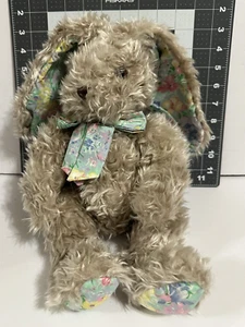 Vintage People Pals Shaggy Easter Bunny Flower Ears Bow Plush Stuffed Animal - Picture 1 of 5