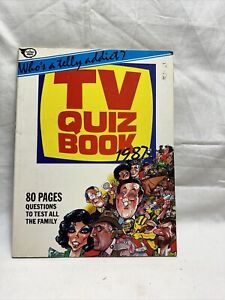 TV QUIZ BOOK 1987 “ Who’s A Telly Addict” Vintage Tv Quiz Book Gorgeously Retro