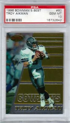 Troy Aikman 1996 Bowman's Best #60 PSA 10 GEMAS COMO NUEVO - VAQUEROS Foto 1 de 2
