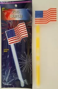 American Mini-USA Glow Flag Flags 2.3”X3”x0.6” on 10” Wands 1/Pk - Picture 1 of 2