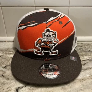 Cleveland Browns New Era 9FIFTY Tear Brownie Elf Retro SnapBack Trucker Hat - Picture 1 of 6