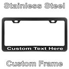 Custom Printed Black Stainless Steel License Plate Frame With YOUR TEXT c