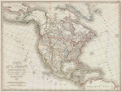 Antique Map "Carte De L'Amerique Septentrionale" (North America) A.Tardieu, 1821 - Image 1 of 4