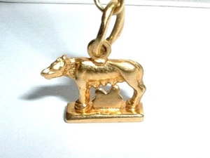 CIONDOLO VINTAGE ORO 18k ROMOLO REMUS LUPO ROMA ITALIA  - Foto 1 di 3