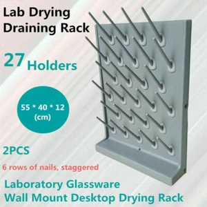 27 Pegs Durable 2*Laboratory Drying Rack PP Material Anti-corrosive 55*40*12cm - Picture 1 of 8