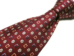 New with Tags NAUTICA Tie 100% Silk. Medium Red Color. Small Geometric design - Picture 1 of 6