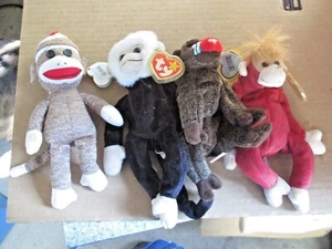 LOTE DE 4 VARIEDAD TY BEANIE BABY CON ETIQUETAS - Imagen 1 de 7