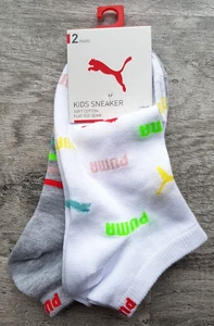 PUMA Kids Sneaker Soft Cotton Flat Toe Seam Pack of 2 Pairs Size EU 35-38 - Picture 1 of 6