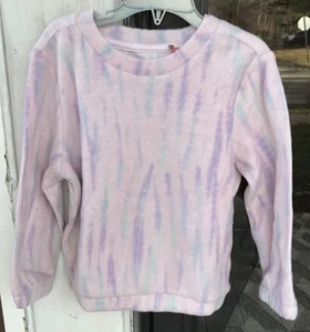 Cat & Jack XS Fleece Long Sleeve Sweatshirt Top New Purple Tie Dye F - Picture 1 of 6