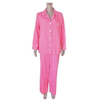 Conjunto de pijama a rayas preppy rosa y blanco American Living ropa de salón XL Foto 1 de 4