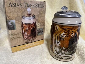 Budweiser Endangered Species Series Asian Tiger Stein 1990 With Box - Picture 1 of 8