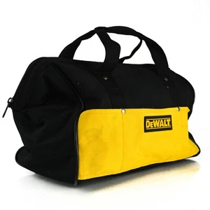 DEWALT Canvas Tool Bag 16" x 10" Outside Pockets Black & Yellow Zip Handles  - Picture 1 of 7