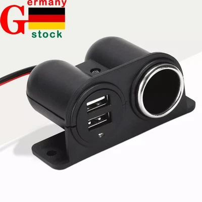 Auto Aufbau Steckdose 12V KFZ Dual USB Ladegerät Zigarettenanzünder Adapter DE - Bild 1 von 4