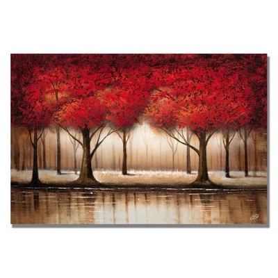 Trademark Fine Art Parade of Red Trees by Rio Canvas Wall Art, 22 by 32-Inch - Image 1 of 4