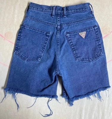 Pantalones Cortos Guess Jeans De Colección Para Mujer 26 Azul Denim Cintura Alta Corte De Colección EE. UU. Años 90 Foto 1 de 4
