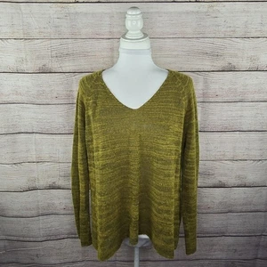 Eileen Fisher Slubbed bambino misto lana alpaca scollo a V maglia leggera manica lunga - Foto 1 di 8
