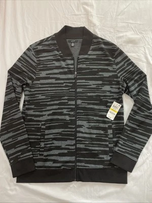 Nuevo con etiquetas Cárdigan Alfani Negro y Gris Cremallera Completa Para Hombre Mediano NUEVO $75 Foto 1 de 4