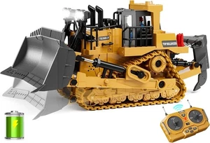 Bulldozer RC in Metallo 9 Canali - Telecomando Realistico Gioco Costruzioni Bambini - Foto 1 di 8