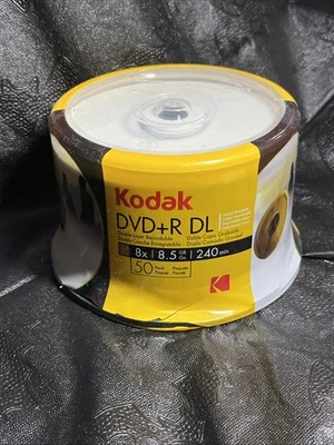 KODAK 8X Blank DVD+R DL Dual Double Layer 8.5GB 240 Min Disc 50 pack - Image 1 of 3