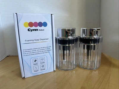 Juego de 2 dispensadores de jabón espumoso transparente y cromado Cynn Select en caja Foto 1 de 4