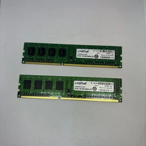 (2) Crucial CT25664BA1339.M8FD (2x2GB) 240-Pin DIMM 256MX64 DDR3 Desktop - Picture 1 of 2