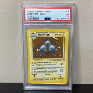 Juego de cartas coleccionables Pokémon Magneton 9/102 Base Set 2 Holo PSA 5 - Imagen 1 de 2