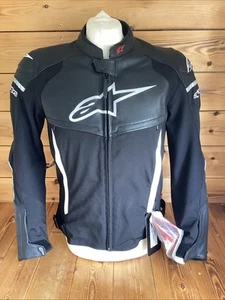 Alpinestars SP X Men's Motorcycle Leather Jacket Black & White EU 52 UK 42 - Picture 1 of 10