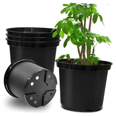 Macetas de plástico para vivero de 5 galones y 12 pulgadas, contenedores para plantas con 5 galones-5P Foto 1 de 4