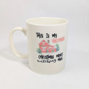 Hallmark Christmas Coffee Mug Movie Watching Holiday Mug Ivory Vintage - Picture 1 of 11