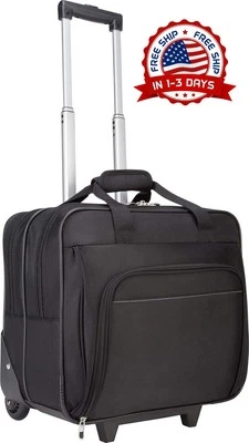 Maletín De Viaje Con Ruedas Para Portátil De 16", Color Negro - Maletín De Viaje Foto 1 de 4