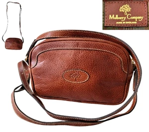 Vintage Mulberry Leather Crossbody Shoulder Bag Brown 14 x 20 x 5cm - Picture 1 of 9