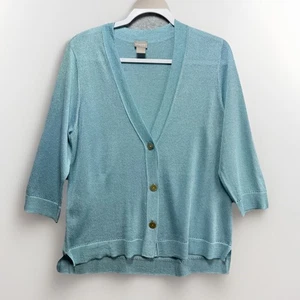 Nuevo con etiquetas Chicos Cárdigan Suéter Brillante Mujer Talla L (Chicos 2) Azul Hielo Invierno - Imagen 1 de 9