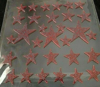 Pegatinas Brillo Estrella Roja *NUEVO* Pegatinas Estrella Brillante Roja *ESTRELLAS* Pegatinas Espuma Foto 1 de 4