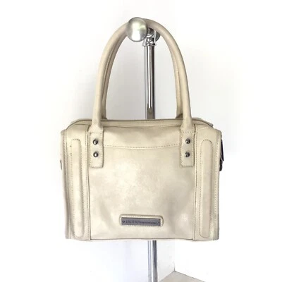 BCBGeneration Off White Leather Satchel Handbag, 10.0”L x 8.5”H.x 3.5”D - Image 1 of 4