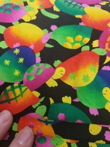 VTG NEW Happy Turtles Fabric Hi-Fashion 44" x 11+ Yards 33 Feet                  - Picture 1 of 12