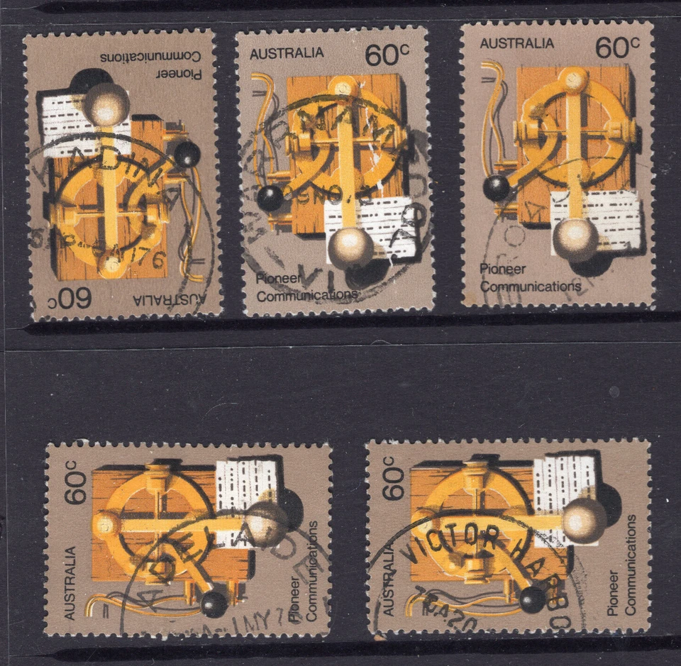 1972 60c Pioneer Morse Key Switch Telegraph Australia SA TOWN CDS x 5     LOT B - Image 1 of 1