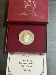 Medio dólar conmemorativo 1982 S George Washington prueba 90 % plata como nuevo en Estados Unidos OGP - Imagen 1 de 2