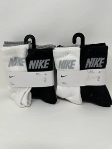 Nike Boy`s Cushioned Crew Socks 12-PACK (5-7, shoe sz 10C-3Y) (8730) A1(A266T) - Picture 1 of 3