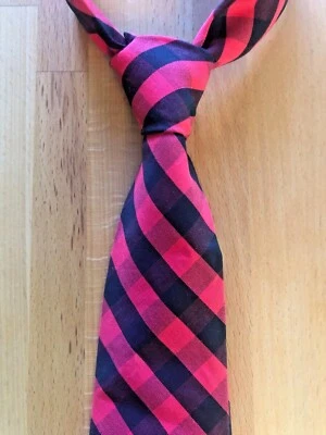 Настоящий винтажный галстук 60-х MOD - ярко-красный и черный чек - конец 60-х - идеальный - Изображение 1 из 4