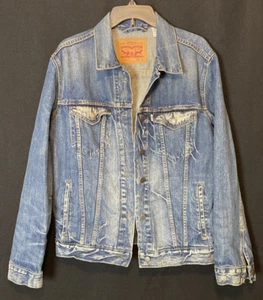 Rara giacca camionista Levi’s bianca etichetta denim invecchiata taglia media usata in ottime condizioni 72334 - Foto 1 di 10