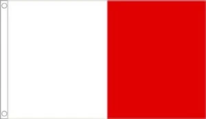 WHITE and RED FLAG 5’ x 3’ Irish Ireland GAA Tyrone County Colours Flags - Picture 1 of 1