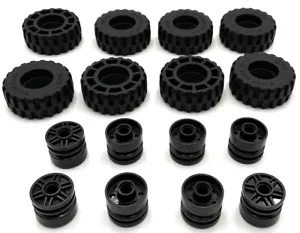 Lego 8 New Black Tires 37 x 14Tread with 18mm D. x 14mm Wheel Car Truck - Picture 1 of 1