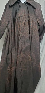 MYCRA PAC NOW SABLE LEOPARD/SOLID BRONZE REVERSIBLE DONATELLA RAIN COAT 0-P+BAG - Picture 1 of 11