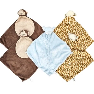 Angel Dear Lovie Blankie Set of 5 Elephant Blue Giraffe Tan Monkey Brown - Picture 1 of 6
